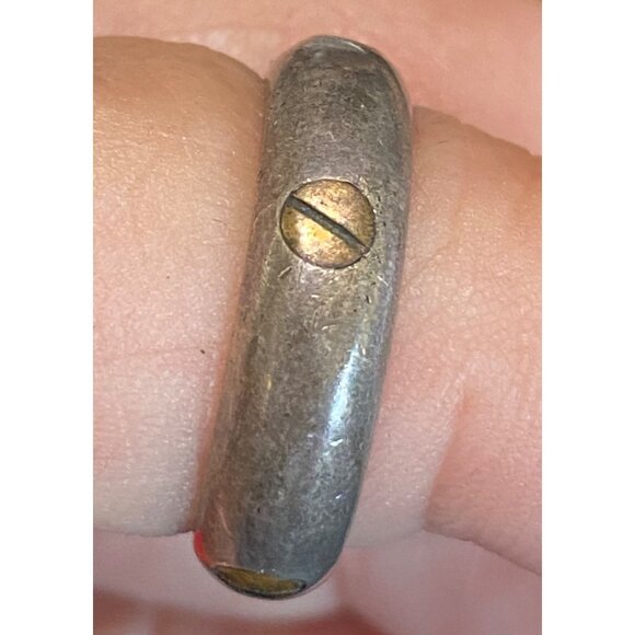 Ring Size 7 Mexico Brass Gold Sterling Silver 925 Women - Picture 1 of 6